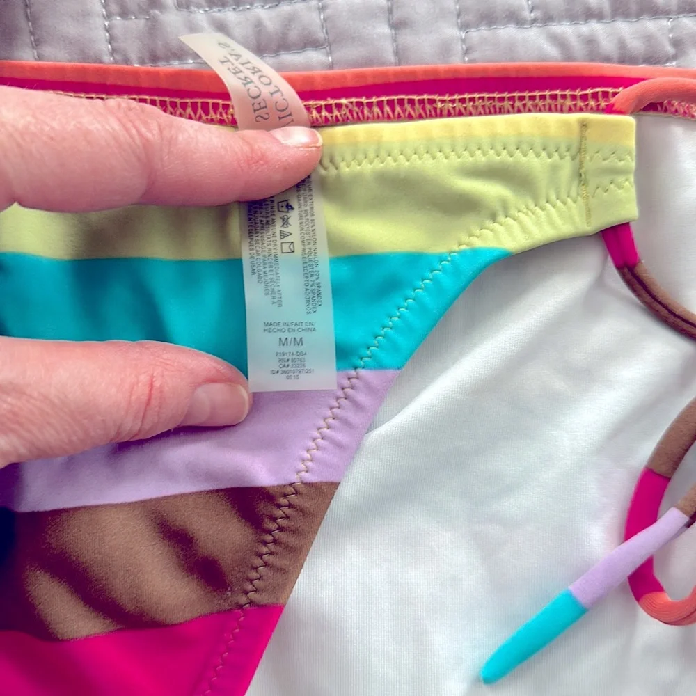 Striped halter Victoria’s Secret bikini with tie-side bottoms - Picture 6 of 6